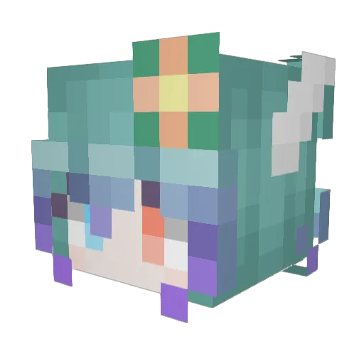 Opal99 Minecraft avatar head, 3D render