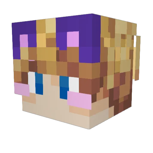 Opalephisla Minecraft avatar head, 3D render