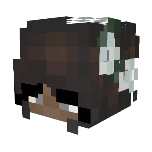 OpalineGem Minecraft avatar head, 3D render