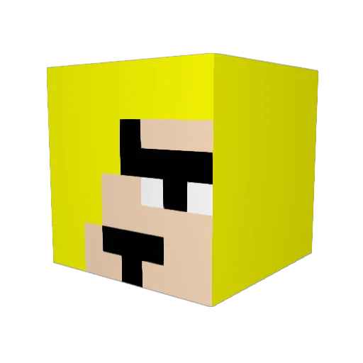 Opalmauk Minecraft avatar head, 3D render
