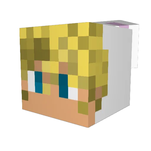 Opalsaur Minecraft avatar head, 3D render