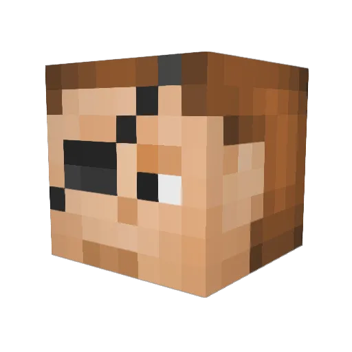 Opega Minecraft avatar head, 3D render
