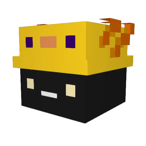 OpenFiber Minecraft avatar head, 3D render