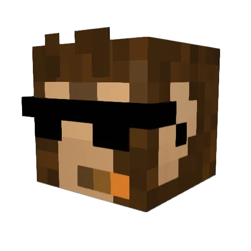 OpenTTDEnjoyer Minecraft avatar head, 3D render