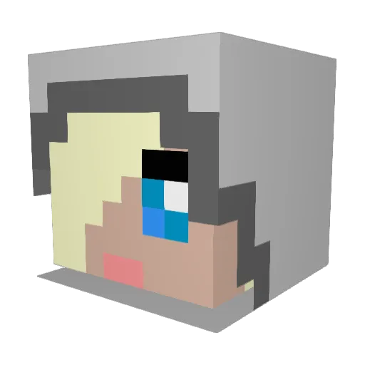 Ophylia Minecraft avatar head, 3D render