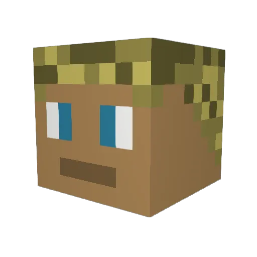 Opiras Minecraft avatar head, 3D render