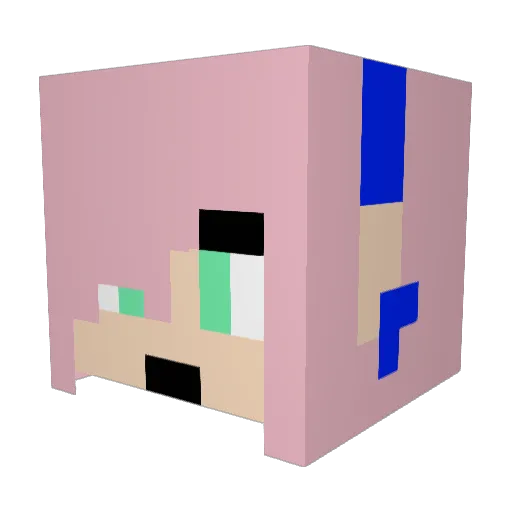 Oplays Minecraft avatar head, 3D render