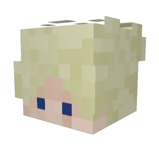 Oplucky Minecraft avatar head, 3D render