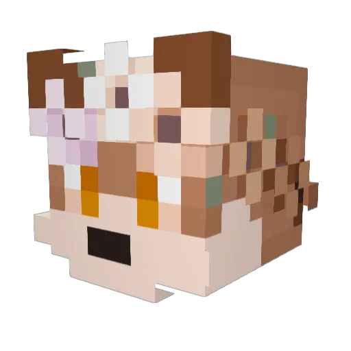 Opmine Minecraft avatar head, 3D render