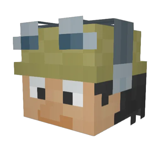 OppaFranku Minecraft avatar head, 3D render
