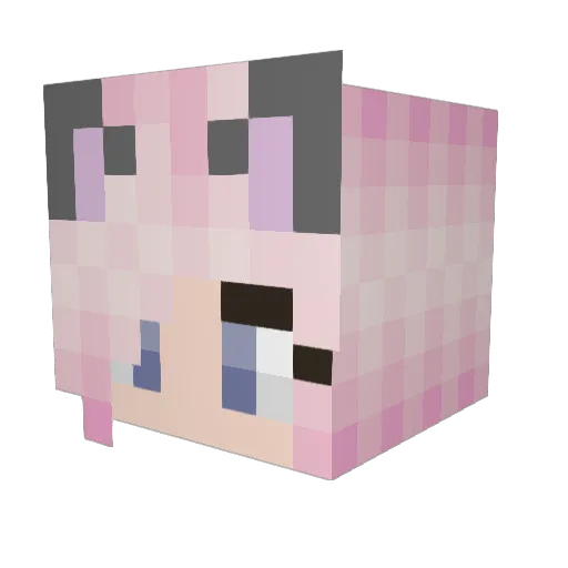 OppaiSan Minecraft avatar head, 3D render