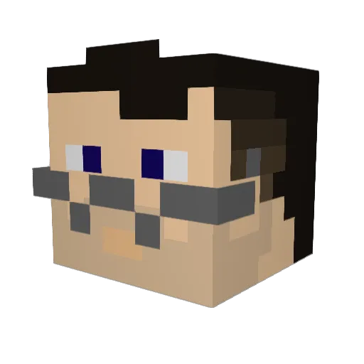 Oppie77 Minecraft avatar head, 3D render