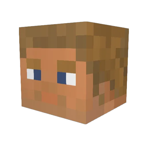 Opti_Human Minecraft avatar head, 3D render