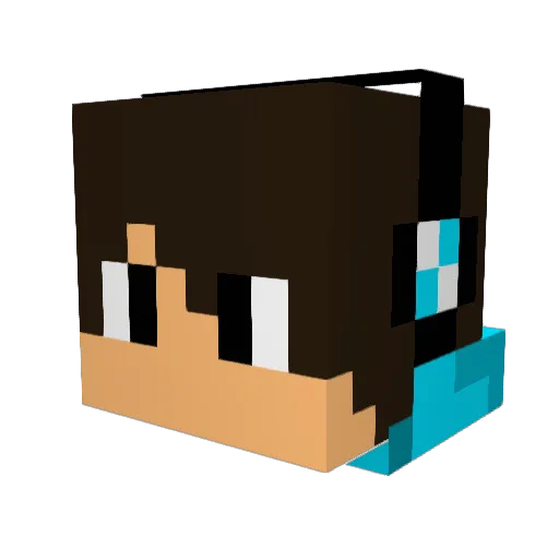 OpticReflex Minecraft avatar head, 3D render