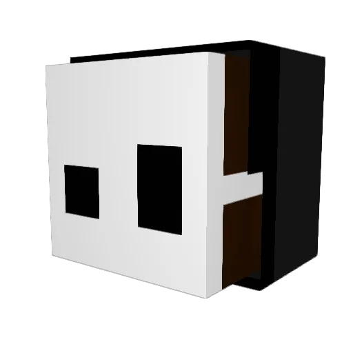 OpticalMural Minecraft avatar head, 3D render