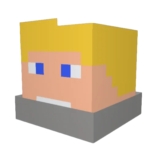 Opticube Minecraft avatar head, 3D render