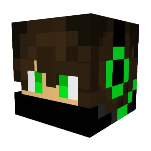 Optifire Minecraft avatar head, 3D render