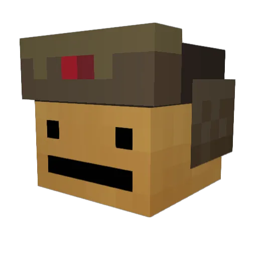 Optimomo Minecraft avatar head, 3D render