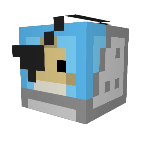 OptionalOctuplet Minecraft avatar head, 3D render