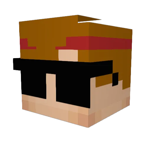 Optiscon Minecraft avatar head, 3D render
