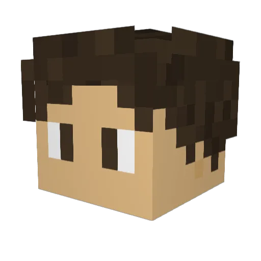 OrPoBu Minecraft avatar head, 3D render