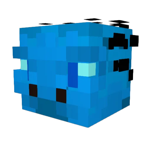 OrangeBlueZ Minecraft avatar head, 3D render