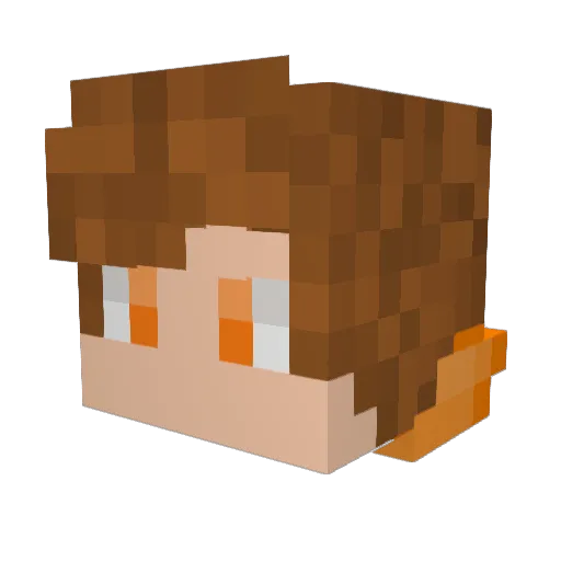 OrangeBuster52 Minecraft avatar head, 3D render