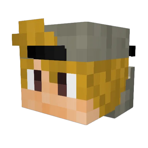 OrangeCactusYT Minecraft avatar head, 3D render