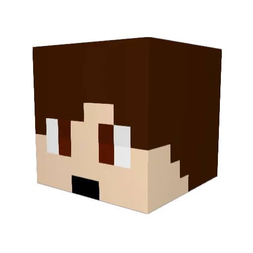 OrangeCobrea Minecraft avatar head, 3D render