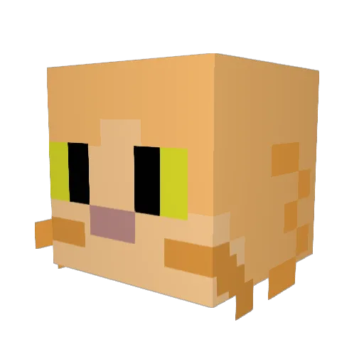 OrangeField Minecraft avatar head, 3D render