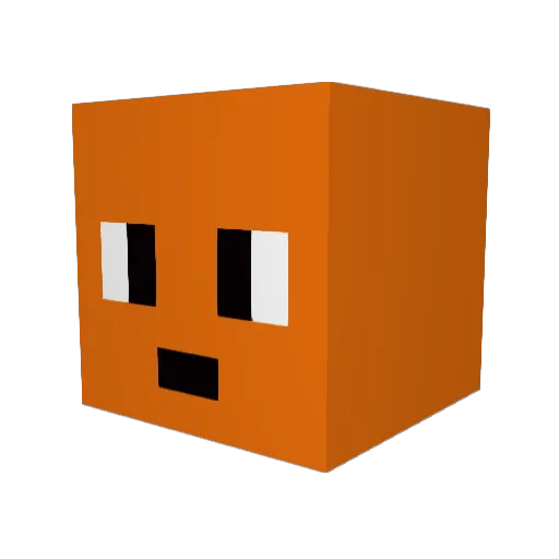 OrangeFolds Minecraft avatar head, 3D render