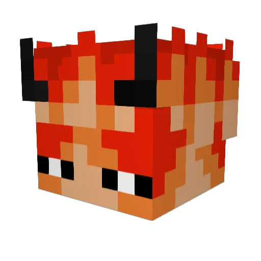 OrangeGhost9808 Minecraft avatar head, 3D render