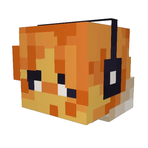 OrangeGoomy Minecraft avatar head, 3D render