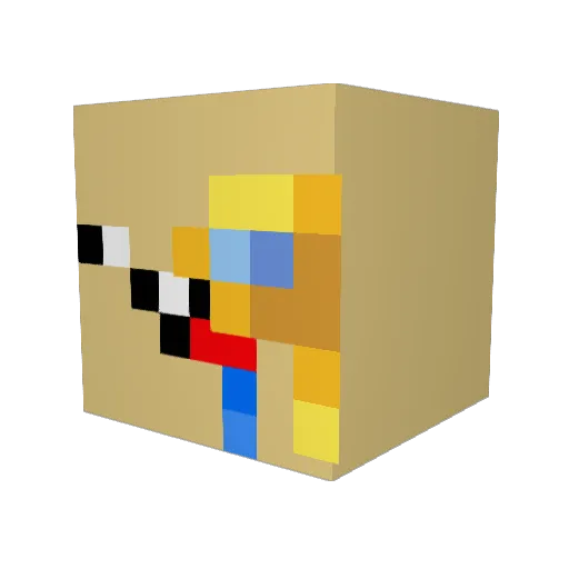 OrangeGrinch17 Minecraft avatar head, 3D render