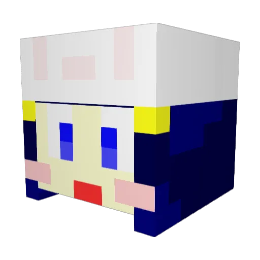 OrangeHikaring_ Minecraft avatar head, 3D render