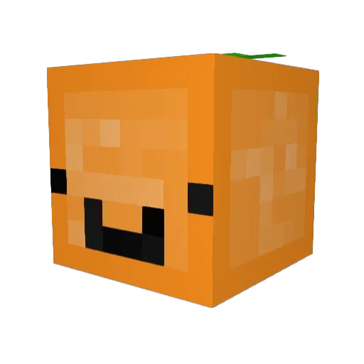 OrangeJS Minecraft avatar head, 3D render