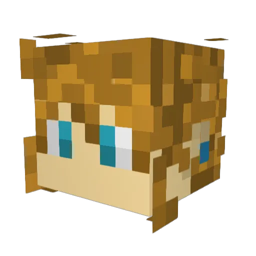 OrangeJet Minecraft avatar head, 3D render