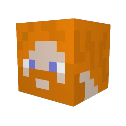 OrangeJustin Minecraft avatar head, 3D render