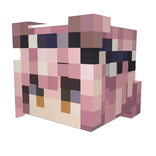OrangeMoon233 Minecraft avatar head, 3D render