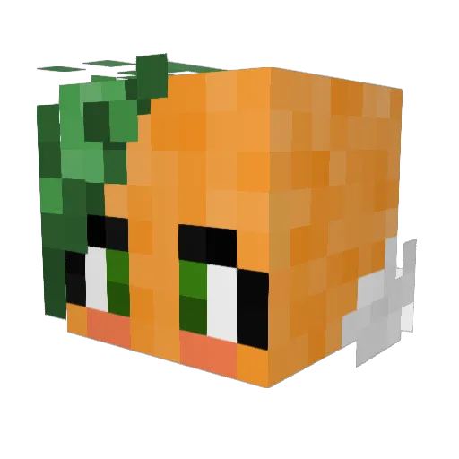 OrangePandemic Minecraft avatar head, 3D render