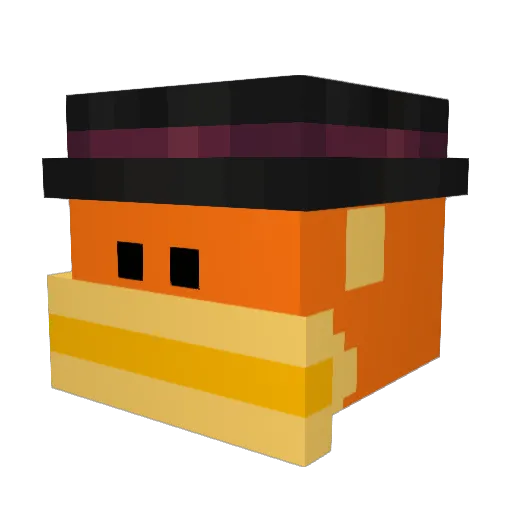 OrangePeels Minecraft avatar head, 3D render