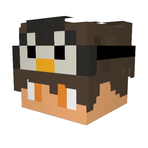 OrangePenguin_ Minecraft avatar head, 3D render