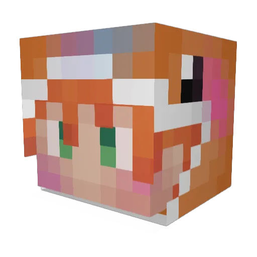 OrangePrince Minecraft avatar head, 3D render
