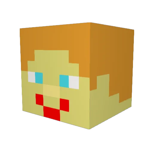 OrangeRabbit123 Minecraft avatar head, 3D render