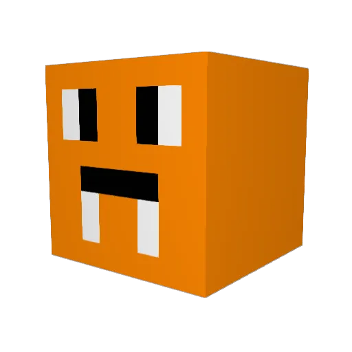 OrangeRocks1986 Minecraft avatar head, 3D render