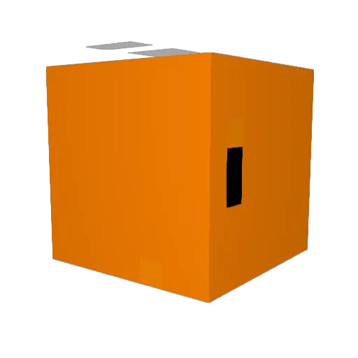 OrangeRogue Minecraft avatar head, 3D render