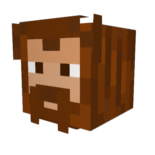 OrangeShirtDude Minecraft avatar head, 3D render