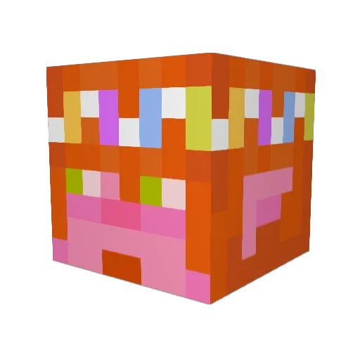 OrangeShuffle Minecraft avatar head, 3D render