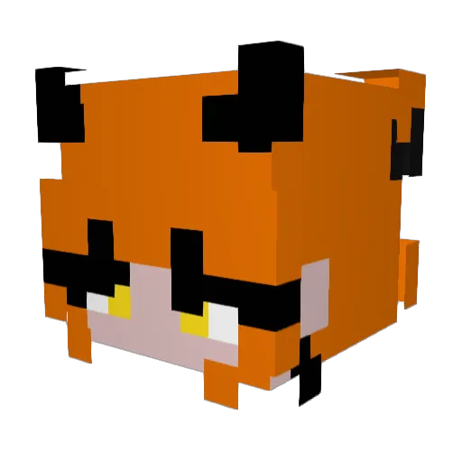 OrangeSkell Minecraft avatar head, 3D render