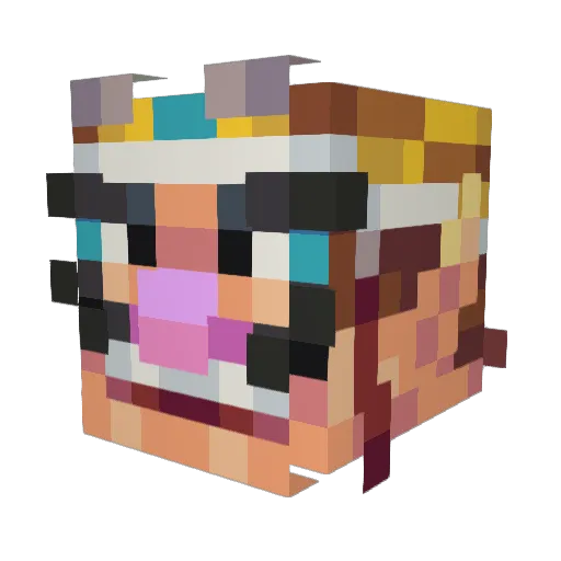 OrangeStreams Minecraft avatar head, 3D render